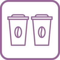 icono de vector de dos cafés