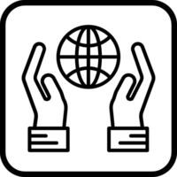 Globe Hand Vector Icon