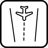 Plane on Runway Vector Icon