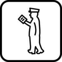 Guard Checking Passport Vector Icon