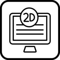 2d calidad pantalla vector icono