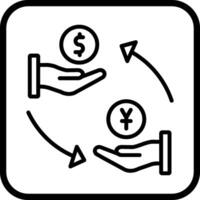 icono de vector de dólar a yen