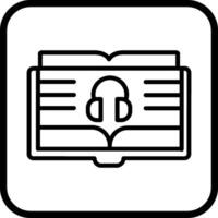 icono de vector de libro de audio