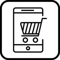 icono de vector de compras móviles