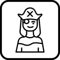 icono de vector de pirata femenino