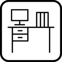 Office Desk Vector Icon