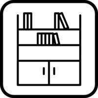 icono de vector de estante de libro