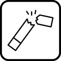 icono de vector de cigarrillo roto