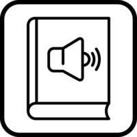 icono de vector de libro de audio