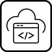 icono de vector de codificación de nube