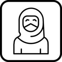 mujer con icono de vector de niqab