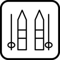 Ski Sticks Vector Icon