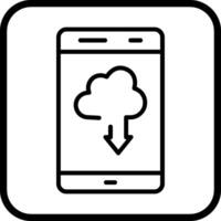 Cloud with Downward Arrow Vector Icon