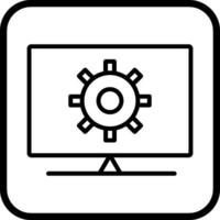 icono de vector de configuración de computadora