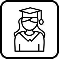 hembra graduado vector icono