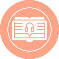 icono de vector de libro de audio