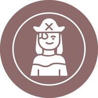 icono de vector de pirata femenino