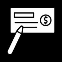 icono de vector de cheque de escritura