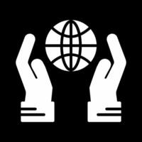 Globe Hand Vector Icon