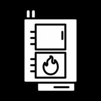 icono de vector de caldera de combustible sólido