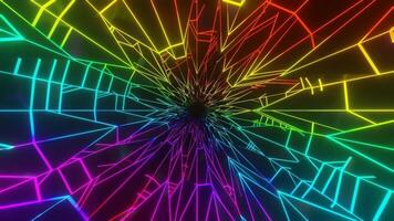 Video loop background with colorful abstract swirling multicolored lines