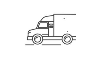 Animated Truck line Icon. Delivery Service Animation. Transportation animation. Loop HD video. transparent background. Outline motion graphic animation video