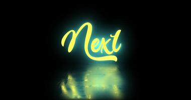 next text animation with nighttime neon theme. video transition animation