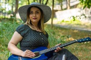 pretty young woman in the nature, woman in summer day photo