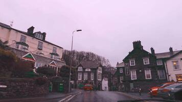 Driving through town in Lake District video