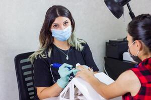 pretty young woman in beauty salon photo