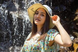 pretty young woman in the nature, woman in summer day photo