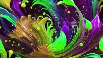AI generated Abstract twisted holographic animation.Abstract liquid gradient background animation. video