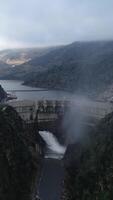 Vertical Video of Water Discharge Dam