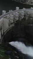 Vertical Video of Water Discharge Dam