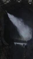 Vertical Video of Water Discharge Dam