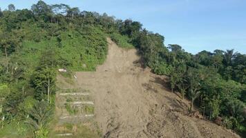 Aerial footage of a landslide in Deli Serdang, North Sumatra, Indonesia - Tanah longsor di Deli Serdang, Indonesia 4K Drone video