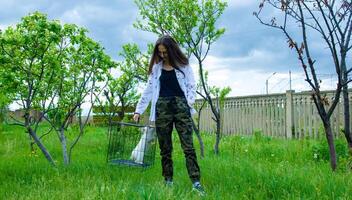 woman in the park, young woman in the garden photo