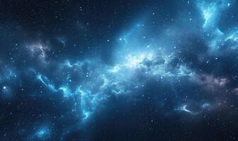 AI generated blue nebula in space with stars photo