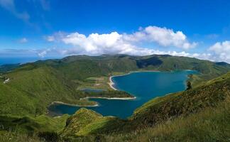 Fogo Lagoon on Sao Miguel Island in the Azores photo