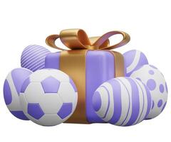 soccer easter gift. 3d render illustration isolated on white background photo