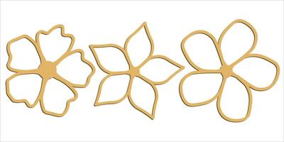 wooden flower laser cut design element in vector eps