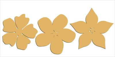 wooden flower laser cut design element in vector eps