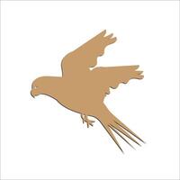 wooden bird laser cut design element in vector eps