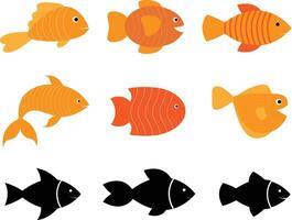 Set of 9 vector Fish to make your designs splash with creativity