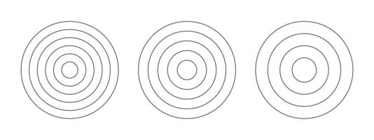 conjunto de polar rejillas concéntrico círculos rueda de vida o hábitos rastreador. colección de circulo diagramas dividido en segmentos blanco polar grafico papel. circulo división en igual partes. vector modelo. eps