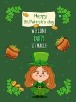 S t patrick's día fiesta invitación tarjeta, cartel vector