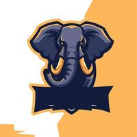 elephant mascot logo esport, design vector with modern illustration concept style for badge, very suitable for emblems, squad logos, team emblems, and elephant zoo emblems