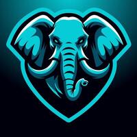 elephant mascot logo esport, design vector with modern illustration concept style for badge, very suitable for emblems, squad logos, team emblems, and elephant zoo emblems