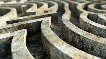 AI generated Stone Maze Pattern Perspective photo