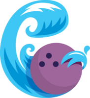 bowling fly water wave ball icon png